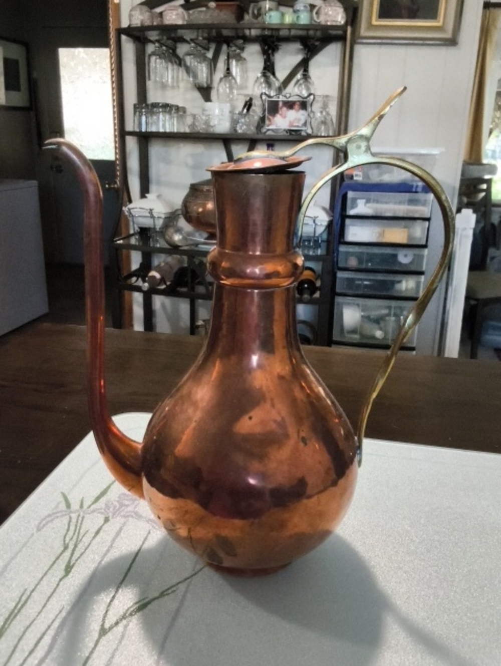 Copper Pitcher with Brass Handle - Vintage Style